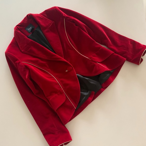 COPY - Smythe Red Velvet Blazer Evening Jacket - Picture 4 of 5
